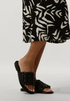 zwarte bronx slippers delan-y 85020-d