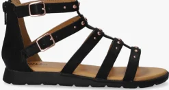 zwarte bullboxer platte sandalen agg021f1s