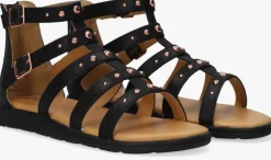 zwarte bullboxer platte sandalen agg021f1s