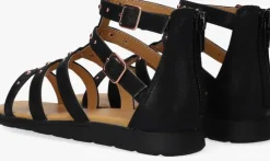 zwarte bullboxer platte sandalen agg021f1s