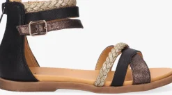 zwarte bullboxer platte sandalen alm013f1s