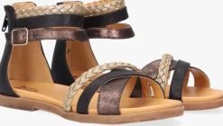 zwarte bullboxer platte sandalen alm013f1s