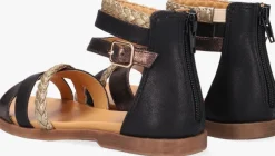 zwarte bullboxer platte sandalen alm013f1s