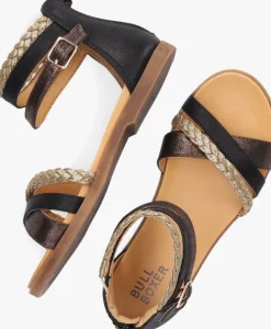 zwarte bullboxer platte sandalen alm013f1s