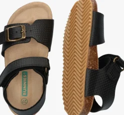 zwarte bunniesjr platte sandalen ben beach