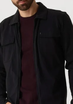 zwarte butcher of blue overshirt finn zip pocket shirt