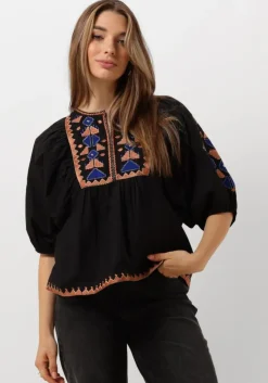 zwarte by-bar blouses gabie embroidery blouse