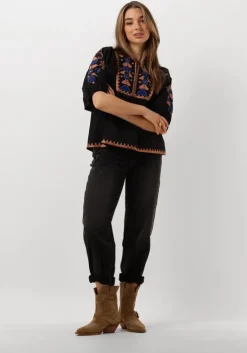 zwarte by-bar blouses gabie embroidery blouse