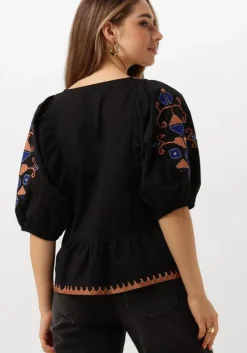 zwarte by-bar blouses gabie embroidery blouse