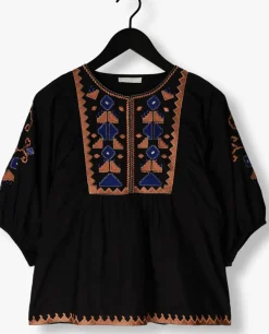 zwarte by-bar blouses gabie embroidery blouse
