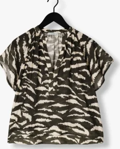 zwarte by-bar blouses vina zebra blouse