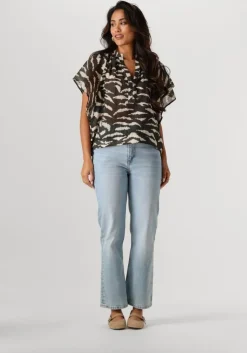zwarte by-bar blouses vina zebra blouse