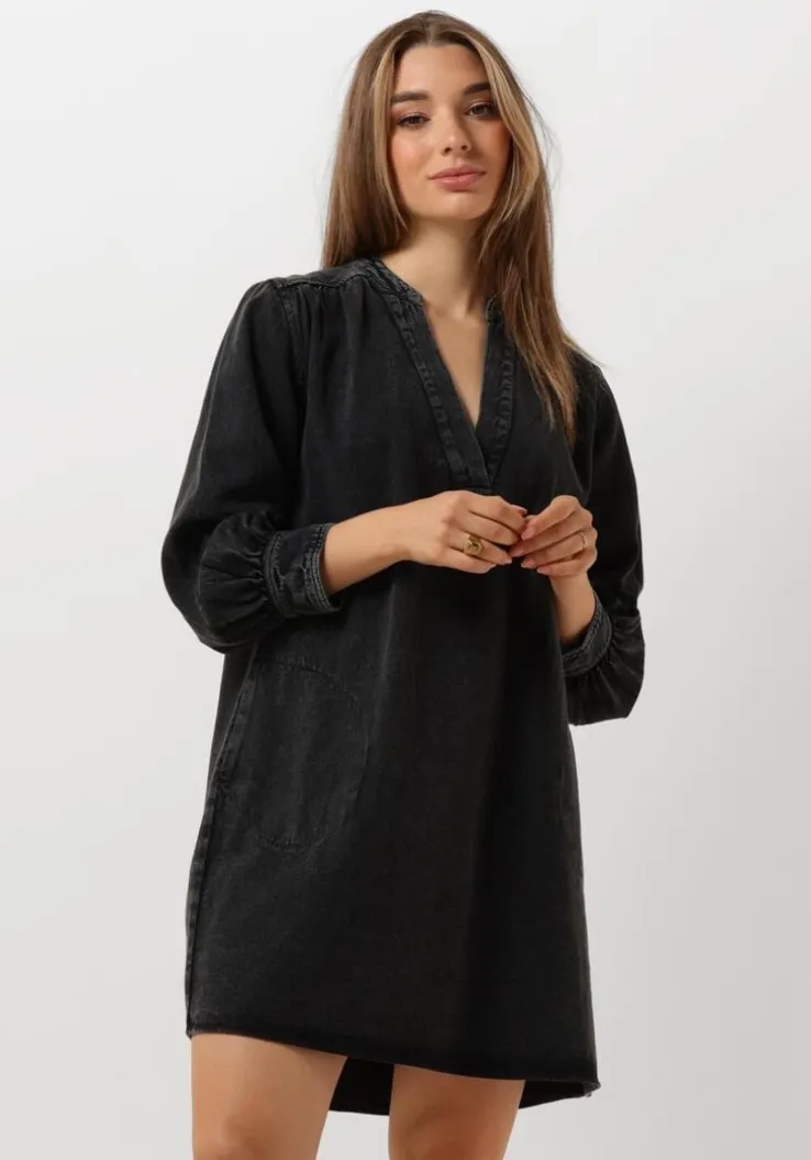 zwarte by-bar maxi jurk jina twill dress