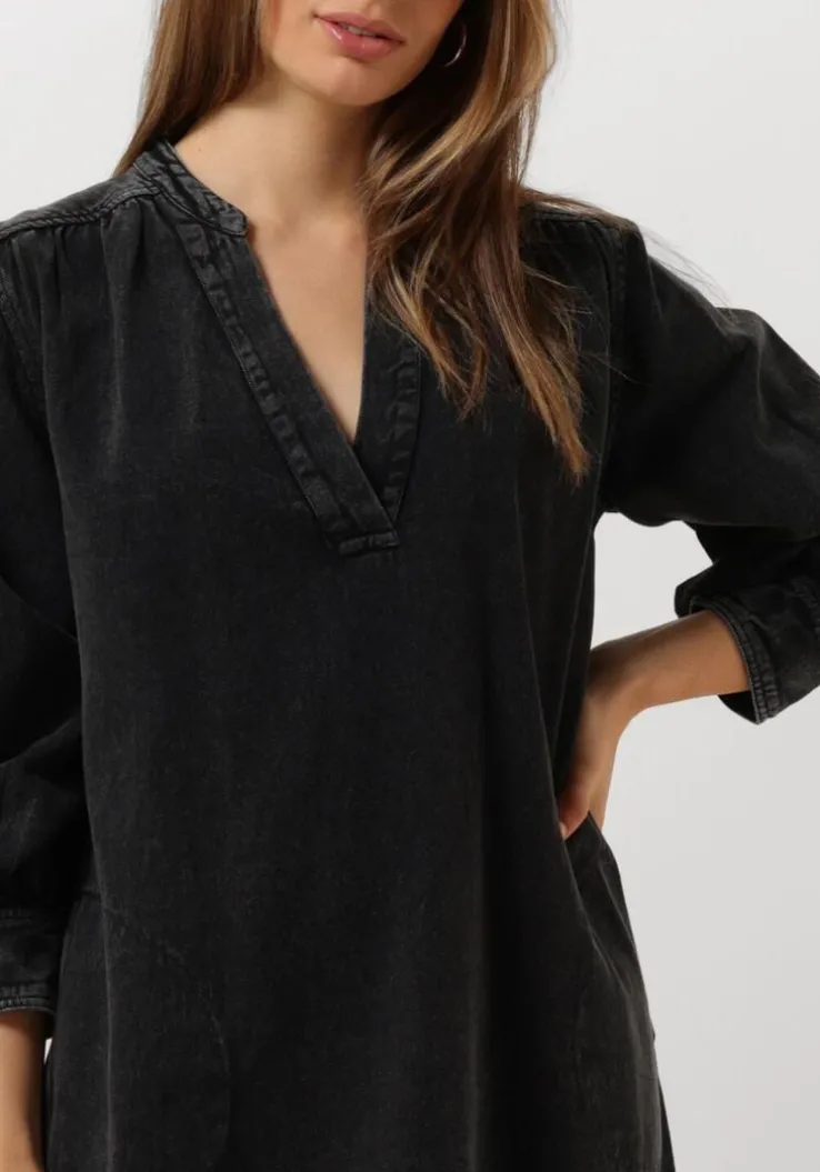 zwarte by-bar maxi jurk jina twill dress