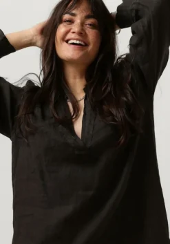 zwarte by-bar mini jurk resa linen dress