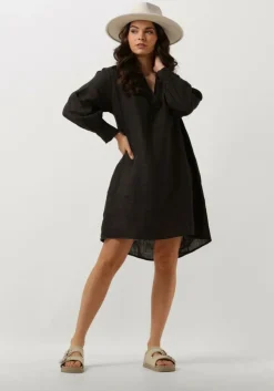 zwarte by-bar mini jurk resa linen dress