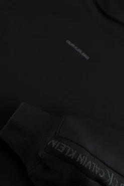 zwarte calvin klein coltrui logo trim roll neck