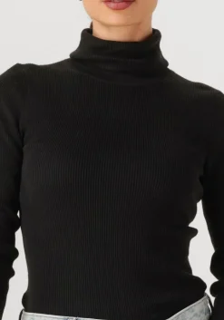 zwarte calvin klein coltrui woven label roll neck