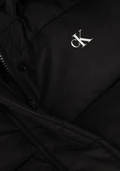 zwarte calvin klein gewatteerde jas matte monologo nd short puffer