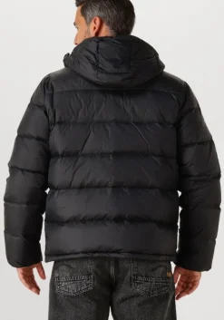 zwarte calvin klein gewatteerde jas ls nylon zip off hood down purrfer