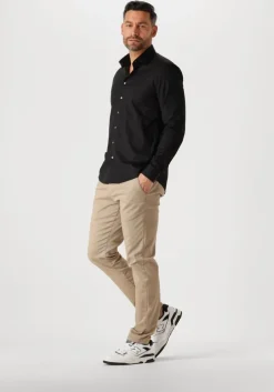 zwarte calvin klein klassiek overhemd poplin stretch slim shirt