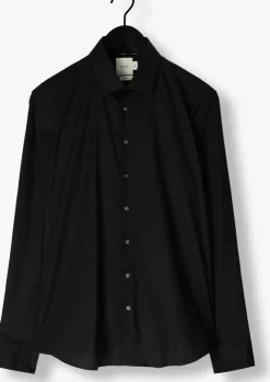 zwarte calvin klein klassiek overhemd poplin stretch slim shirt