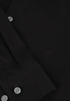 zwarte calvin klein klassiek overhemd poplin stretch slim shirt