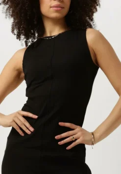 zwarte calvin klein maxi jurk seaming long rib dress