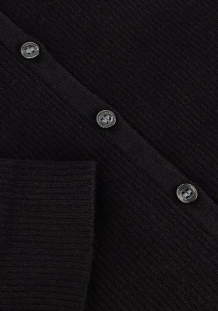 zwarte calvin klein midi jurk button long sweater dress