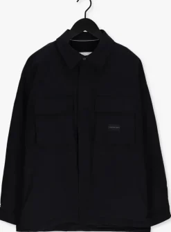 zwarte calvin klein overshirt fleece lined cargo overshirt