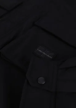 zwarte calvin klein overshirt fleece lined cargo overshirt