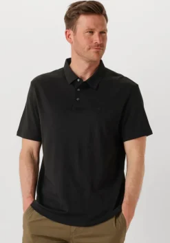 zwarte calvin klein polo ss supima chest emb