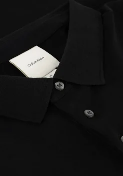 zwarte calvin klein polo ss supima chest emb