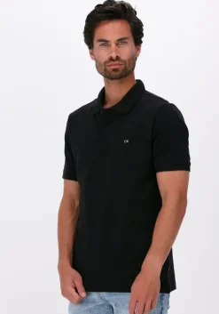 zwarte calvin klein polo stretch pique slim polo