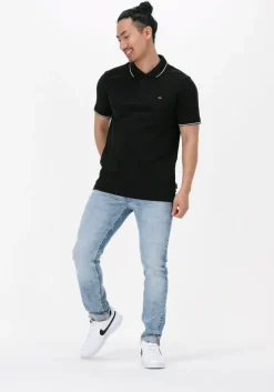 zwarte calvin klein polo stretch pique tipping slim polo