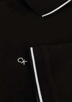 zwarte calvin klein polo stretch pique tipping slim polo