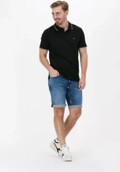 zwarte calvin klein polo stretch pique tipping slim polo
