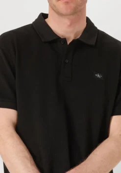 zwarte calvin klein polo woven label polo