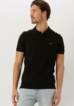 zwarte calvin klein polo ck embro badge slim polo
