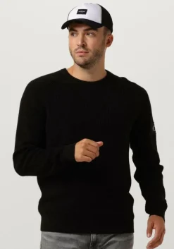 zwarte calvin klein sweater badge easy sweater