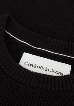 zwarte calvin klein sweater badge easy sweater