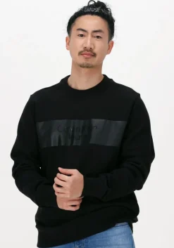 zwarte calvin klein sweater blocking institutional crew neck