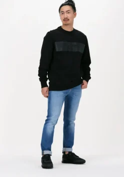 zwarte calvin klein sweater blocking institutional crew neck