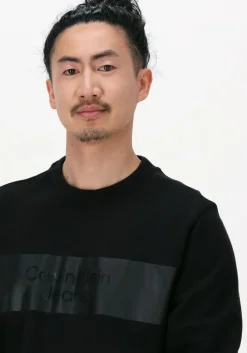 zwarte calvin klein sweater blocking institutional crew neck