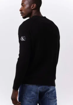 zwarte calvin klein sweater monologo badge sweater