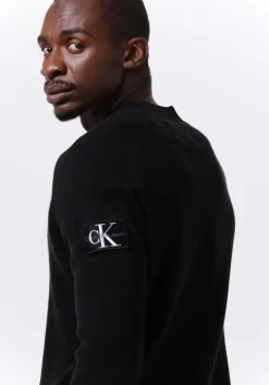 zwarte calvin klein sweater monologo badge sweater