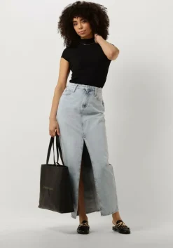 zwarte calvin klein top seaming rib slim tee