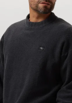 zwarte calvin klein trui boucle boxy sweater