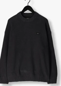 zwarte calvin klein trui boucle boxy sweater