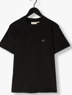 zwarte calvin klein t-shirt woven label regular tee